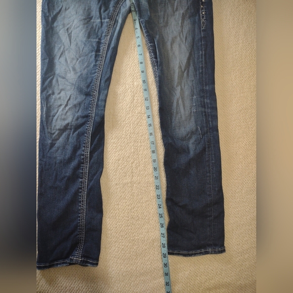 Rock Revival Erin Easy Skinny Low Rise Jeans 30 Grunge Punk Bling Casual - Picture 5 of 11